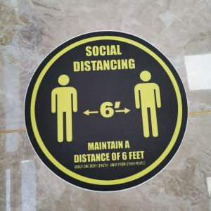 Ümmargused sotsiaalse distantseerumisega kleebised PVC vinüül